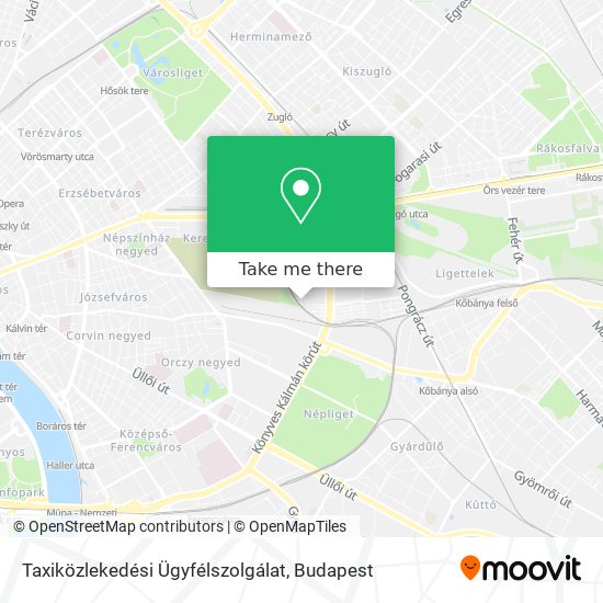 Taxiközlekedési Ügyfélszolgálat map