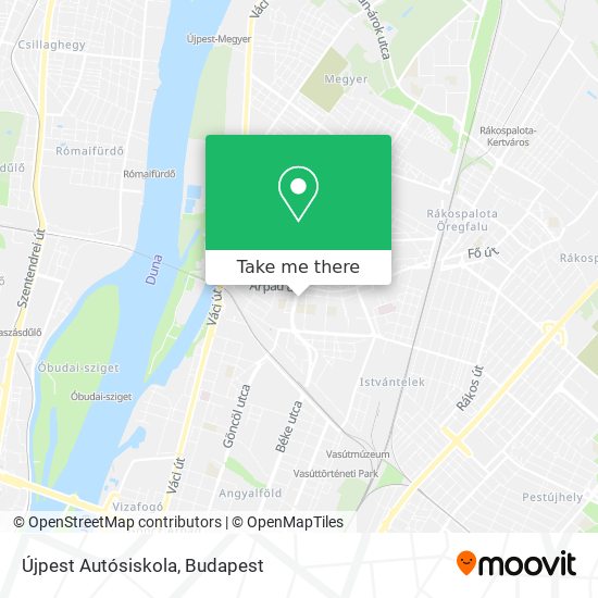 Újpest Autósiskola map