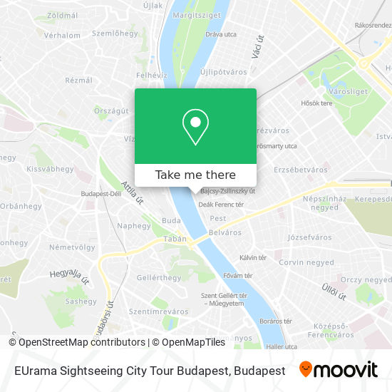 EUrama Sightseeing City Tour Budapest map