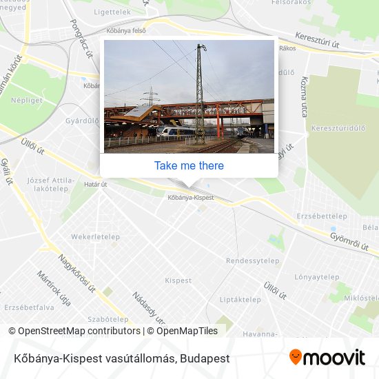 Kőbánya-Kispest vasútállomás map
