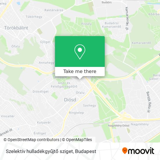 Szelektív hulladékgyűjtő sziget map