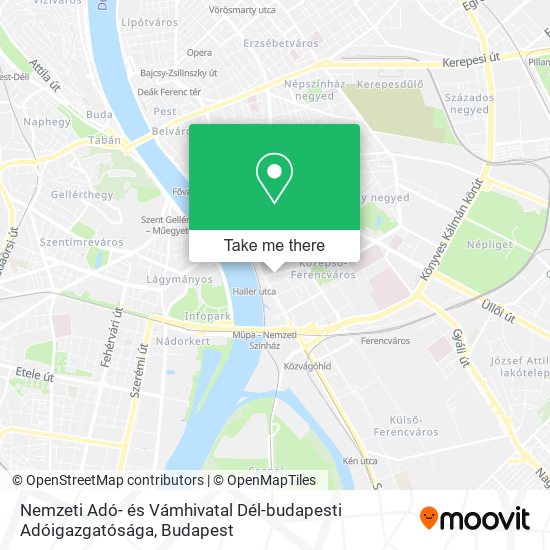 Nemzeti Adó- és Vámhivatal Dél-budapesti Adóigazgatósága map