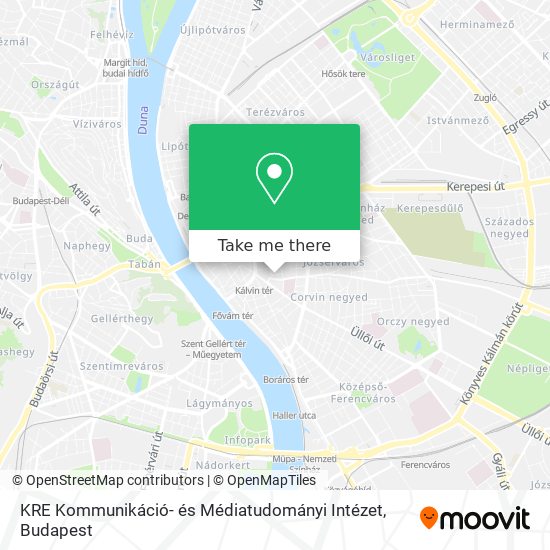 KRE Kommunikáció- és Médiatudományi Intézet map