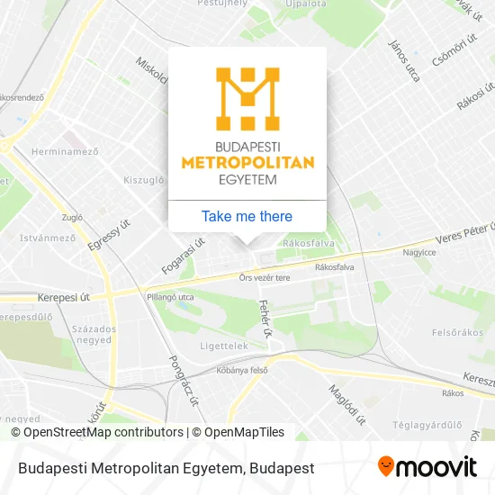 Budapesti Metropolitan Egyetem map