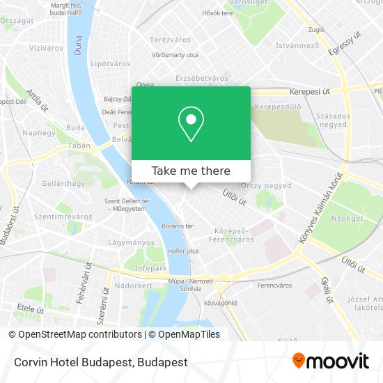 Corvin Hotel Budapest map