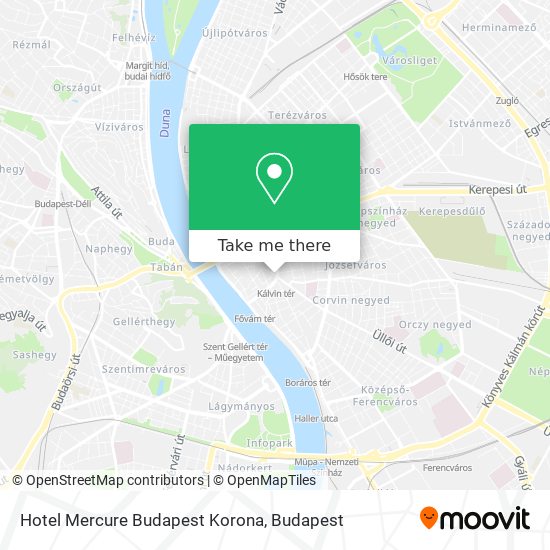 Hotel Mercure Budapest Korona map