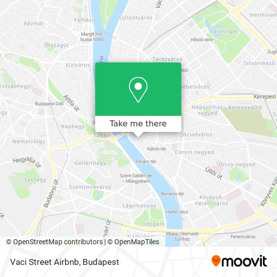 Vaci Street Airbnb map