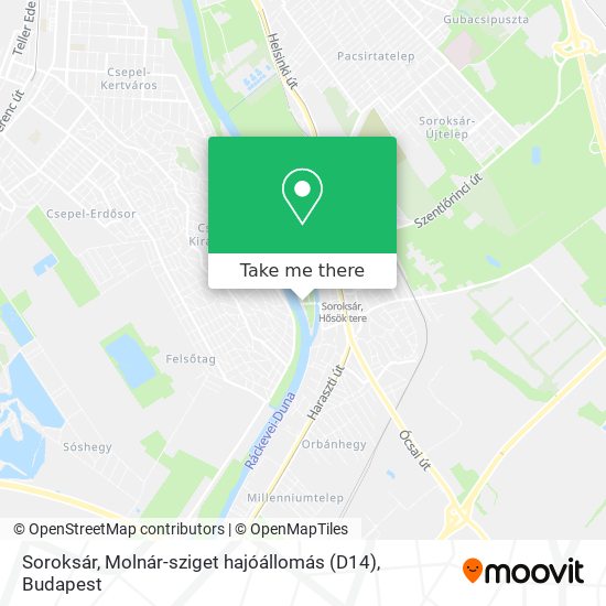 Soroksár, Molnár-sziget hajóállomás (D14) map