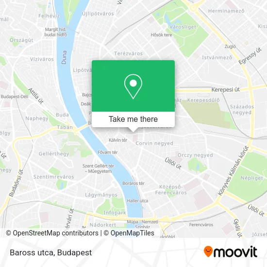 Baross utca map