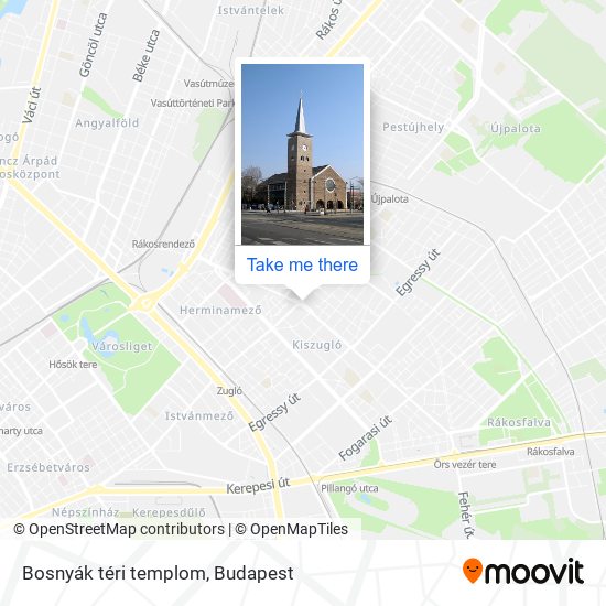 Bosnyák téri templom map