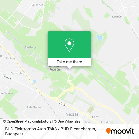 BUD Elektromos Autó Töltő / BUD E-car charger map
