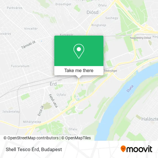 Shell Tesco Érd map