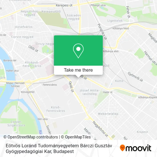Eötvös Loránd Tudományegyetem Bárczi Gusztáv Gyógypedagógiai Kar map