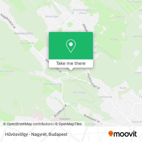 Hűvösvölgy - Nagyrét map