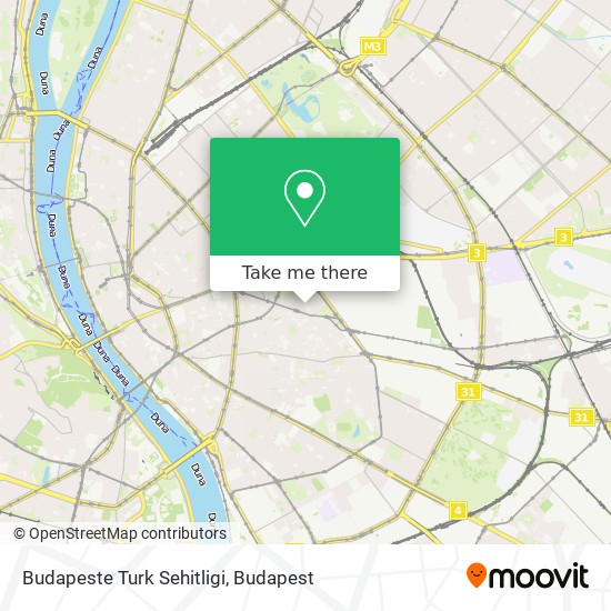 Budapeste Turk Sehitligi map