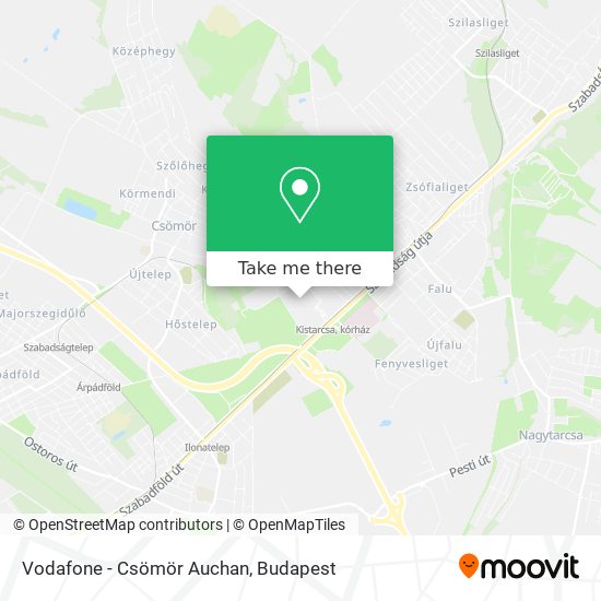 Vodafone - Csömör Auchan map