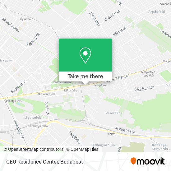 CEU Residence Center map