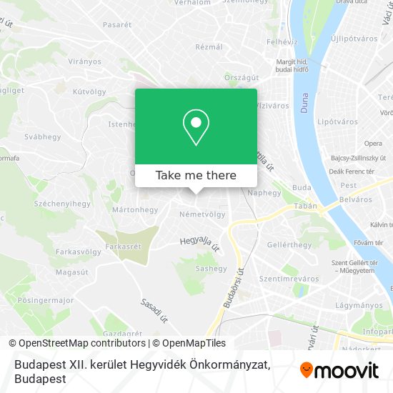 Budapest XII. kerület Hegyvidék Önkormányzat map