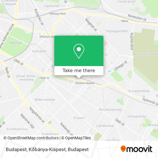 Budapest, Kőbánya-Kispest map