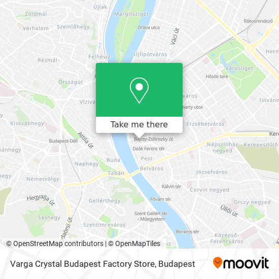 Varga Crystal Budapest Factory Store map