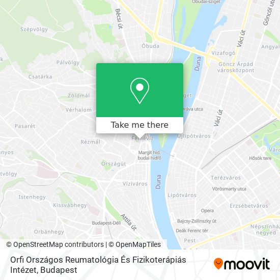 Orfi Országos Reumatológia És Fizikoterápiás Intézet map