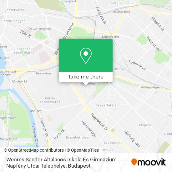 Weöres Sándor Általános Iskola És Gimnázium Napfény Utcai Telephelye map