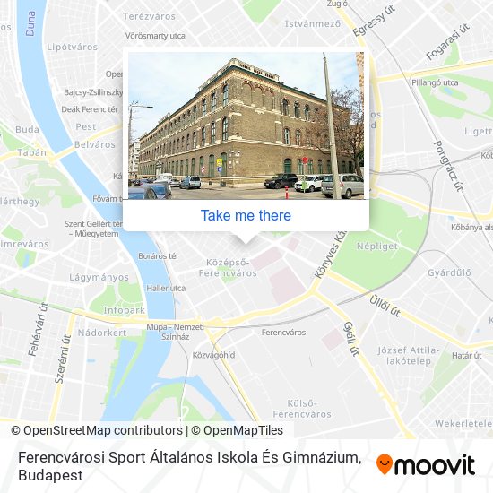 Ferencvárosi Sport Általános Iskola És Gimnázium map