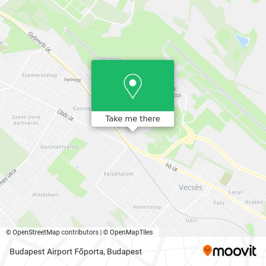 Budapest Airport Főporta map
