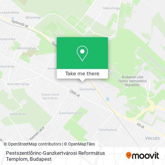 Pestszentlőrinc-Ganzkertvárosi Református Templom map