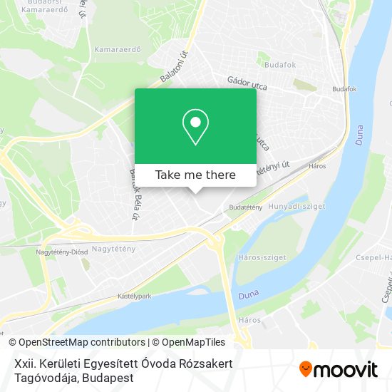 Xxii. Kerületi Egyesített Óvoda Rózsakert Tagóvodája map