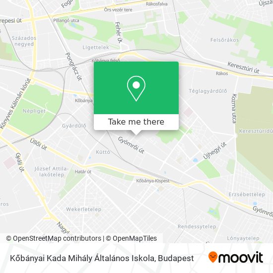 Kőbányai Kada Mihály Általános Iskola map