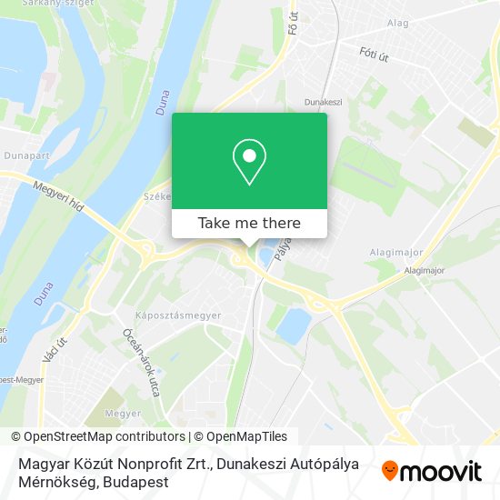 Magyar Közút Nonprofit Zrt., Dunakeszi Autópálya Mérnökség map