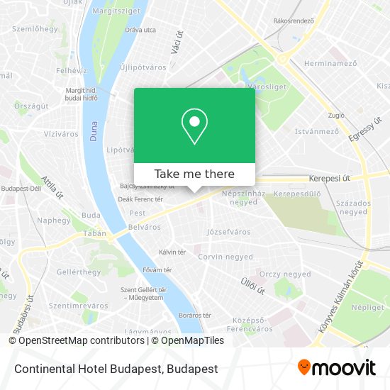 Continental Hotel Budapest map