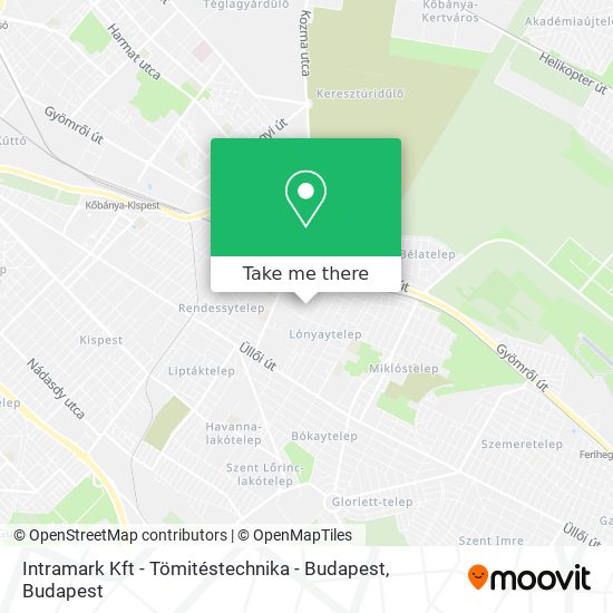 Intramark Kft - Tömitéstechnika - Budapest map