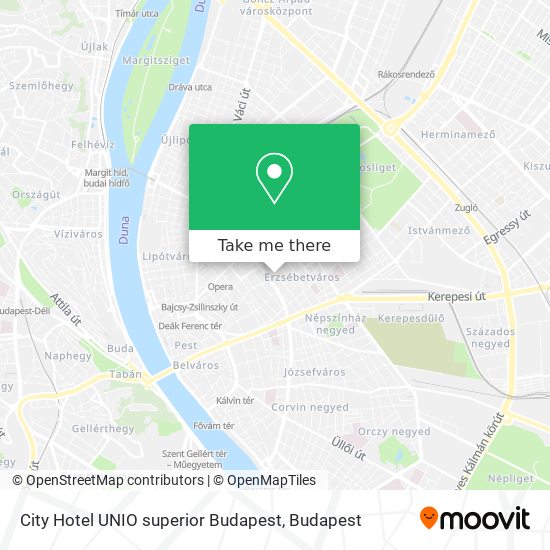 City Hotel UNIO superior Budapest map