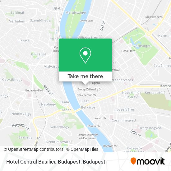 Hotel Central Basilica Budapest map