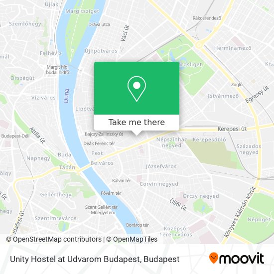 Unity Hostel at Udvarom Budapest map