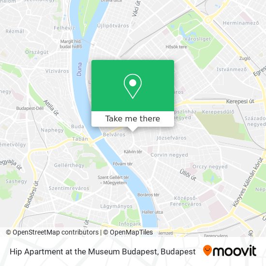 Hip Apartment at the Museum Budapest map