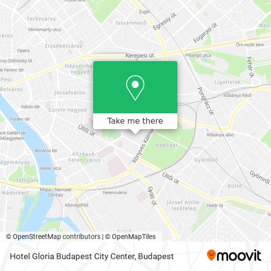 Hotel Gloria Budapest City Center map