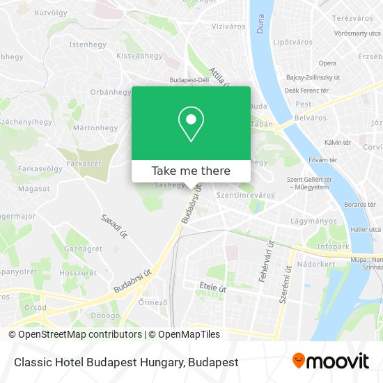 Classic Hotel Budapest Hungary map