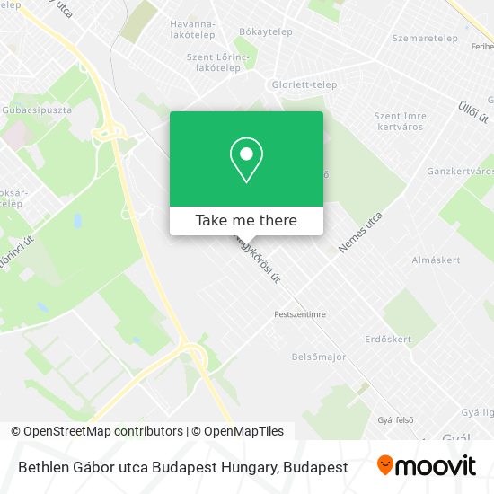 Bethlen Gábor utca Budapest Hungary map