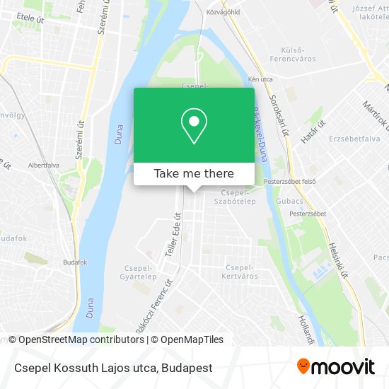 Csepel Kossuth Lajos utca map