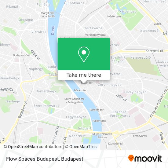 Flow Spaces Budapest map
