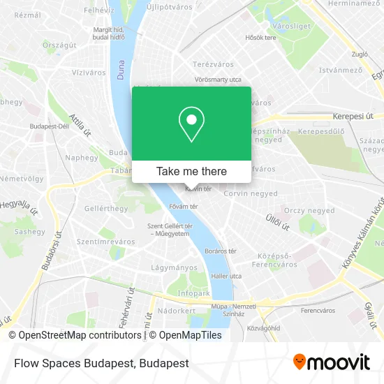 Flow Spaces Budapest map