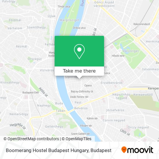 Boomerang Hostel Budapest Hungary map