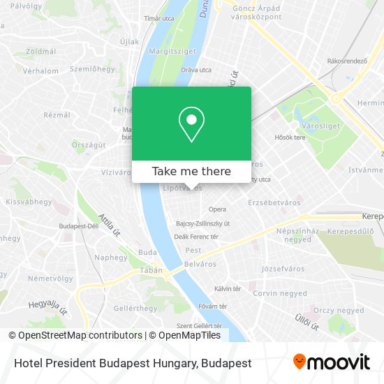 Hotel President Budapest Hungary map