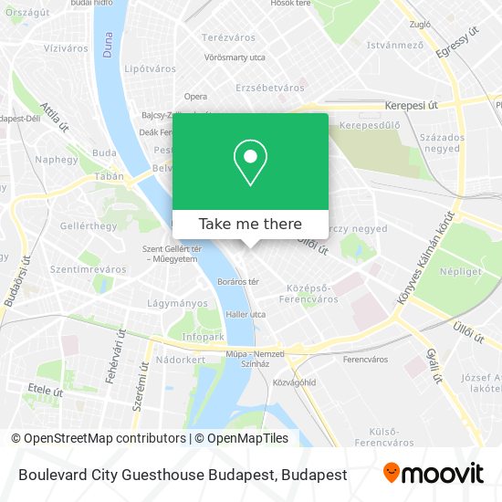 Boulevard City Guesthouse Budapest map