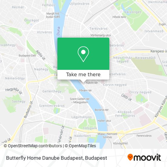 Butterfly Home Danube Budapest map