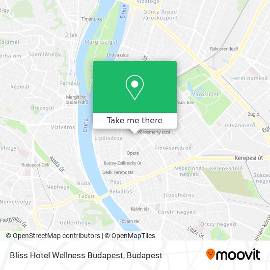 Bliss Hotel Wellness Budapest map