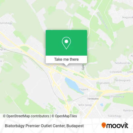 Biatorbágy Premier Outlet Center map